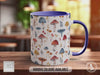 Mushroom Garden Pattern Full Wrap Coloured Art Mug - Design 8