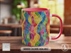 Watercolour Rainbow Stained Glass Pattern Full Wrap Coloured Art Mug - Design 9