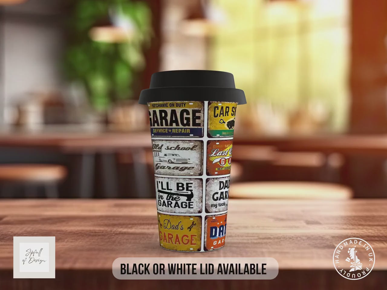 Dad’s Garage Travel Mug – Retro Motoring Workshop Insulated Cup