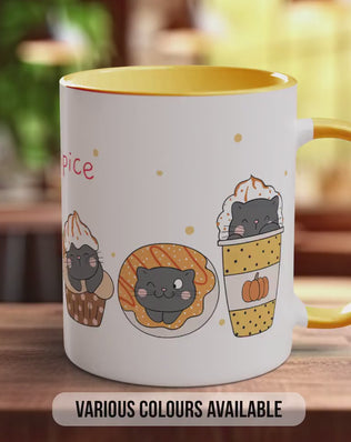 Pumpkin Spice Latte Mug – Cute Cat Lover Design | Handmade Ceramic, Dishwasher Safe
