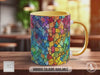 Watercolour Rainbow Stained Glass Pattern Full Wrap Coloured Art Mug - Design 2