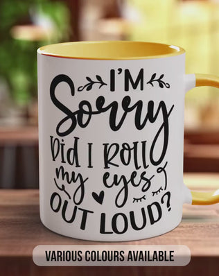 Funny Eye Roll Mug – 11oz Ceramic Coffee Mug | Dishwasher Safe, Quirky Drinkware