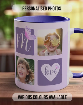 Mum Mothers Day Personalised Photo Purple Design Mug