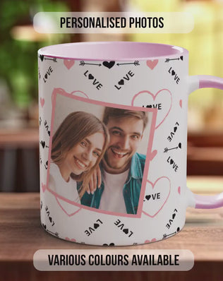 Love Heart Personalised Photo Mug | Valentine's Gift for Couples