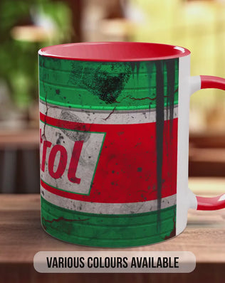 Castrol Oil Mugs Grungy  - Multiple Colour Options Version 5