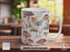Mushroom Garden Pattern Full Wrap Coloured Art Mug - Design 3