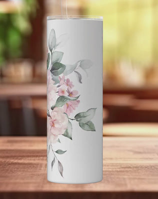 Personalised Insulated Tumbler – 20oz Stainless Steel Double Wall Floral Design