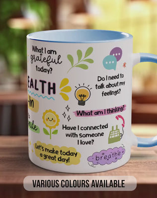 Mental Health Mug – Motivational 11oz Ceramic Self Care Mug | Dishwasher Safe