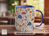Mushroom Garden Pattern Full Wrap Coloured Art Mug - Design 14