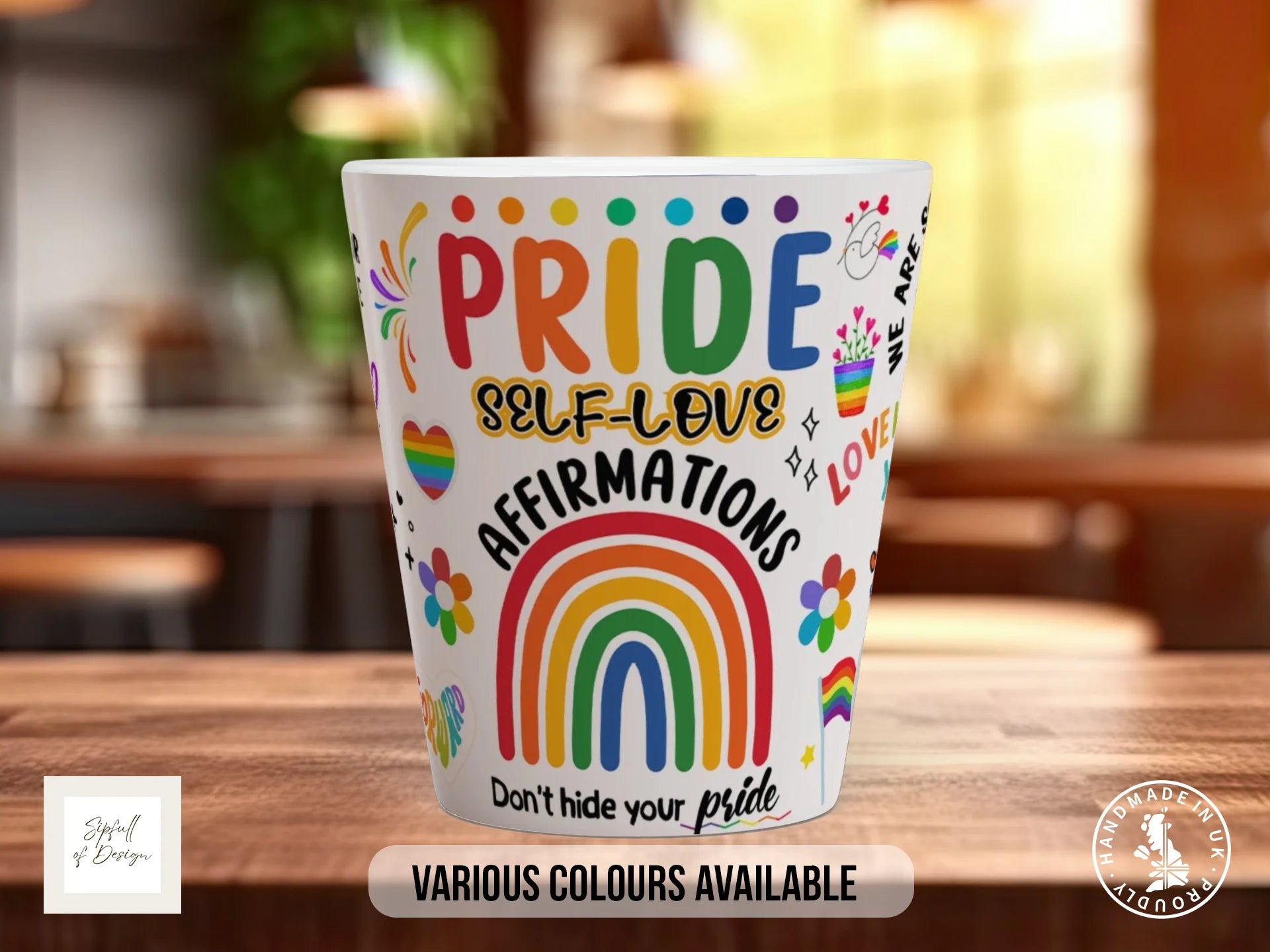 Pride Self-Love Affirmations Mug | LGBTQ+ Gift 12oz Latte