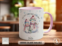 Our First Christmas as a Family Mug | Watercolour Snowman Family Design
