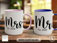 Mr. & Mrs. Est. Mug Set | Wedding & Anniversary Gift for Newlyweds