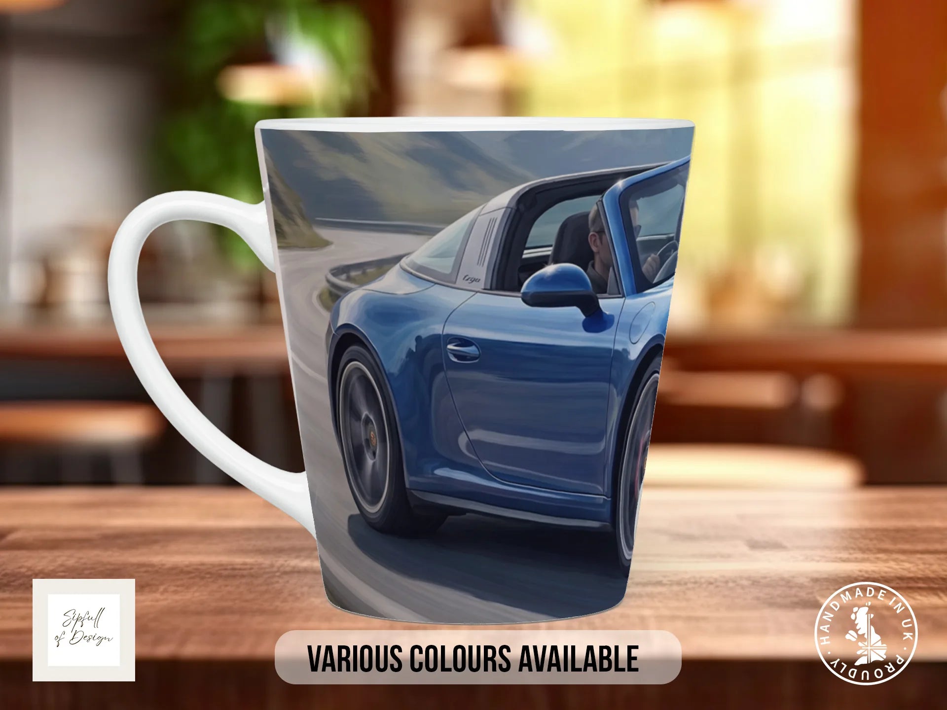 Rolling Art — A Bespoke Portrait of Your Car 12oz Latte