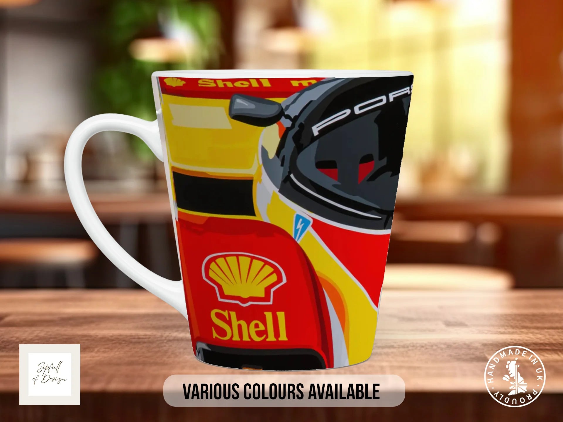 Porsche 962C Shell Livery Mug | Joel Clark Signature | Edition 1 12oz Latte