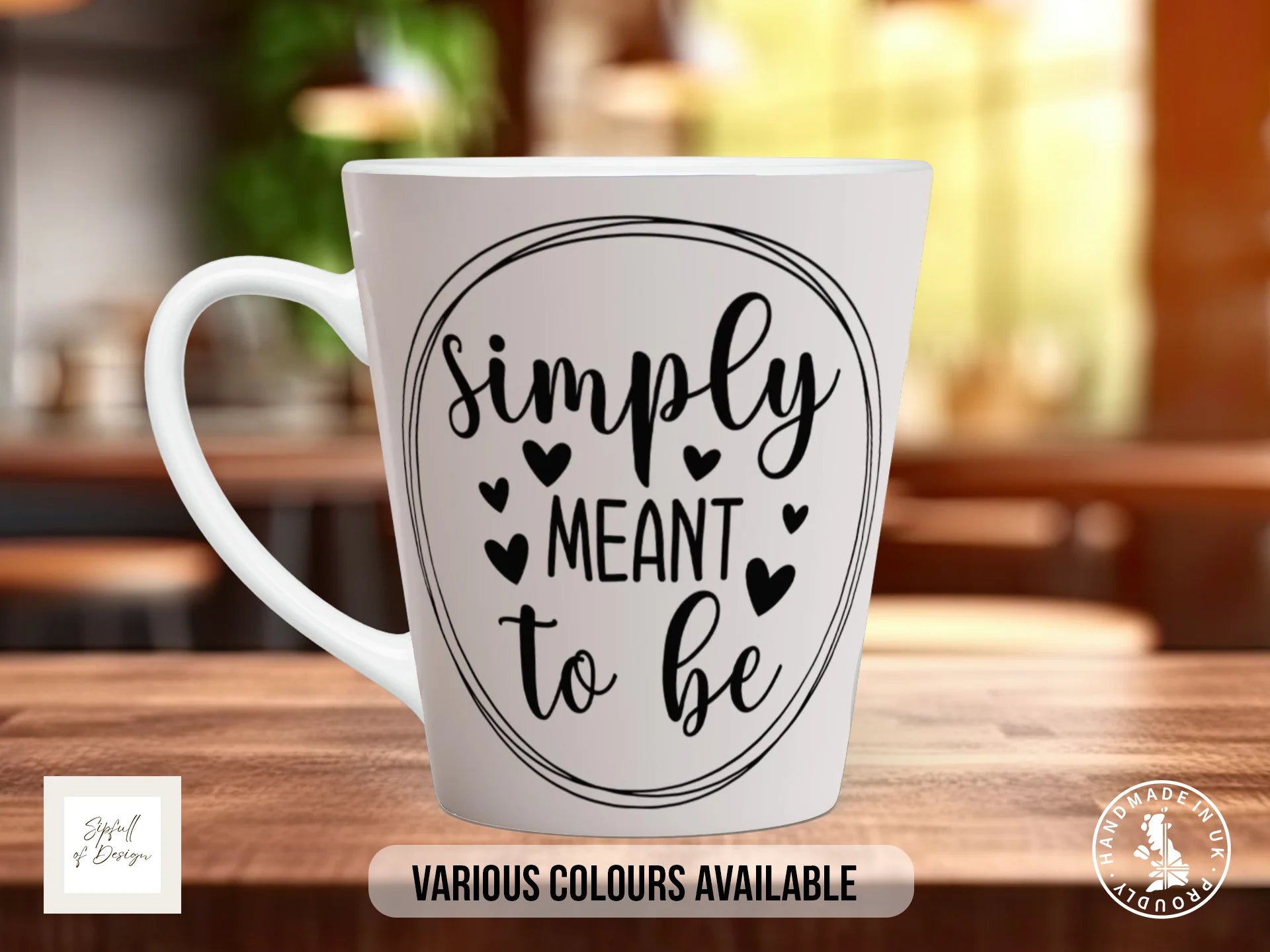 Simply Meant To Be Mug | Wedding, Anniversary & Valentine's Gift 12oz Latte