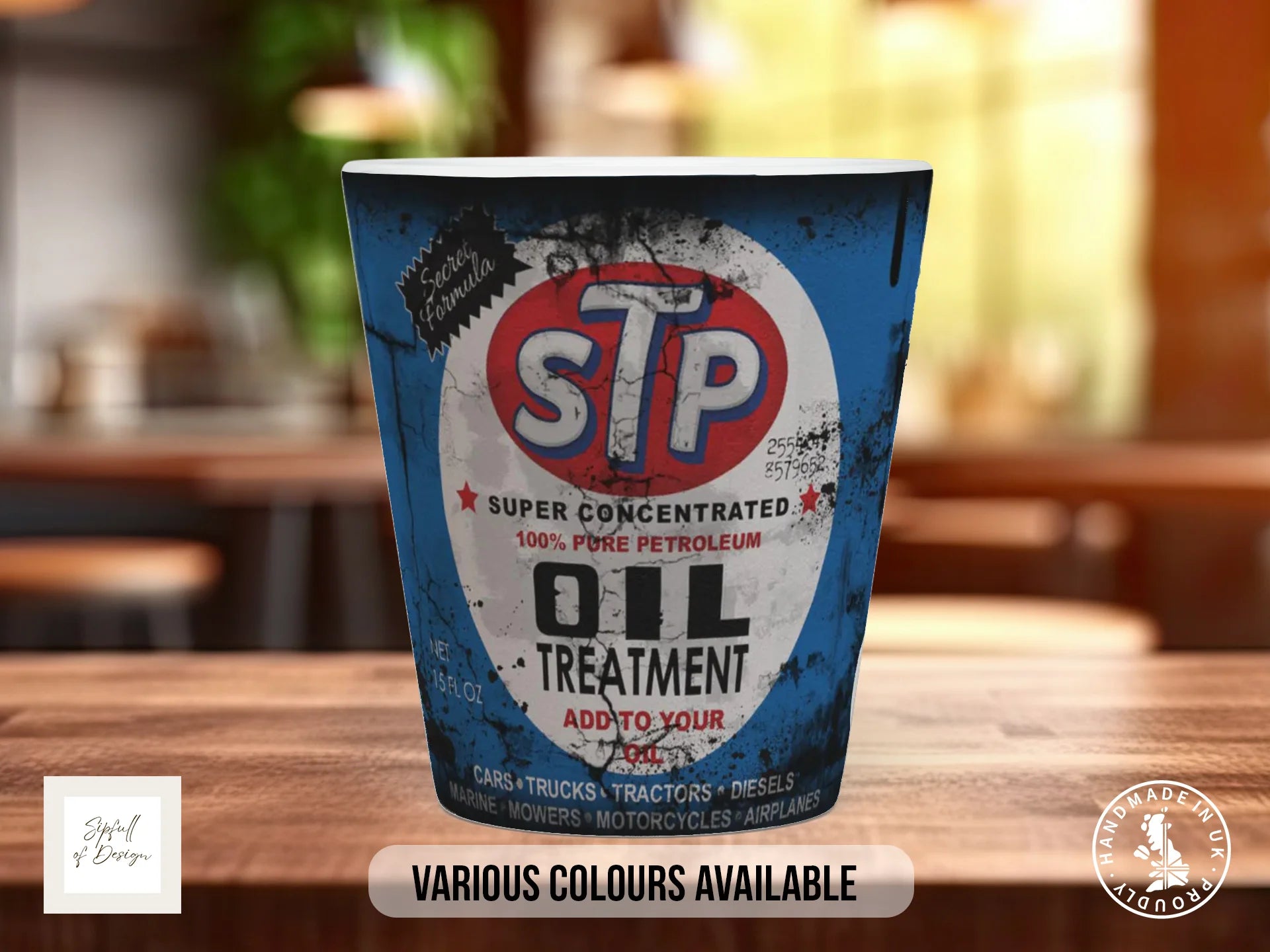 STP Oil Treatment Mug | Vintage Retro Motorsport Gift 12oz Latte