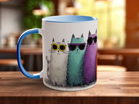 Cats in Sunglasses Mug – cool cats in shades, left view