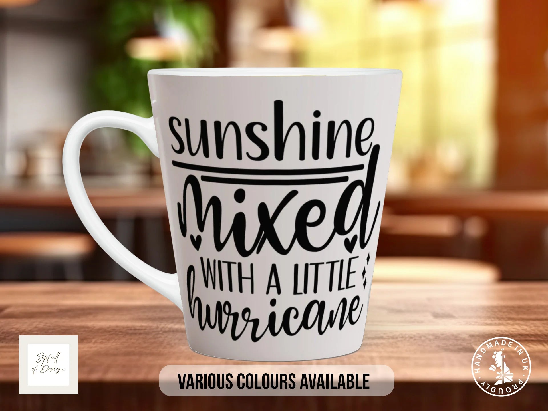 Sunshine Mixed With a Little Hurricane Mug | Funny Positive Gift 12oz Latte