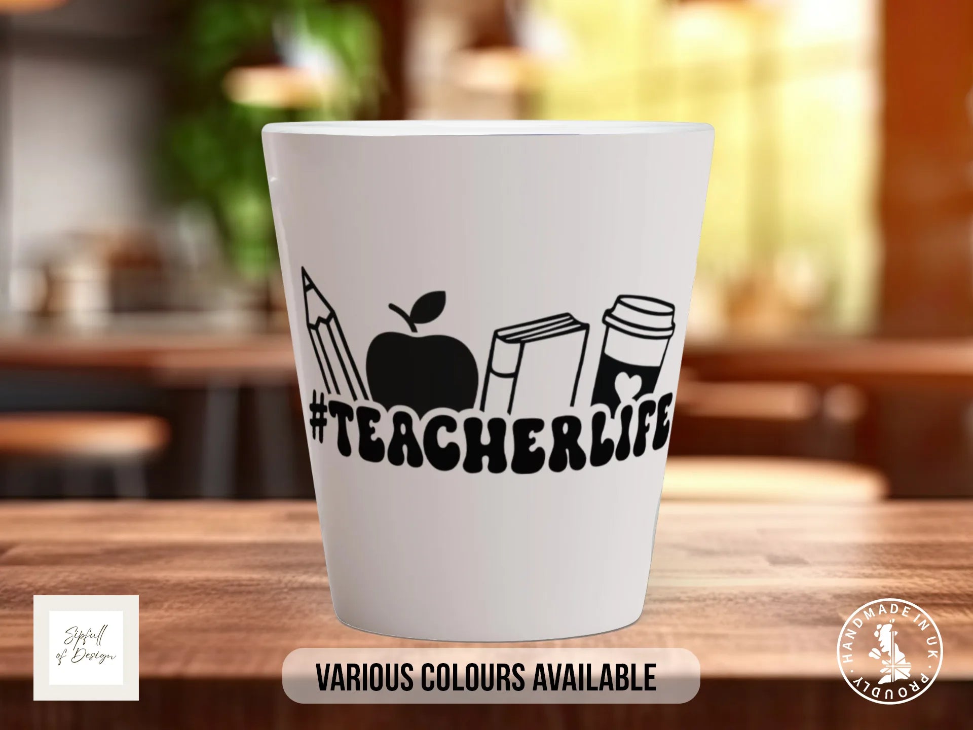 #TeacherLife Mug | Teacher Gift with Icons 12oz Latte