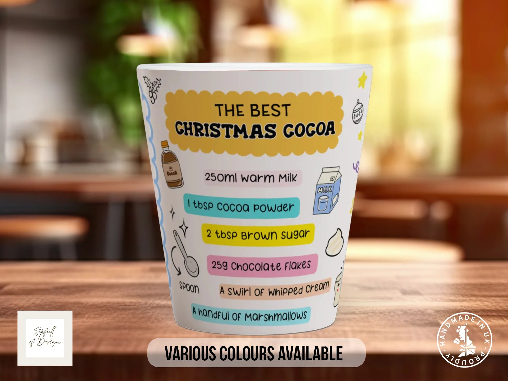 The Best Christmas Cocoa Mug – Festive Hot Chocolate Recipe Mug 12oz Latte