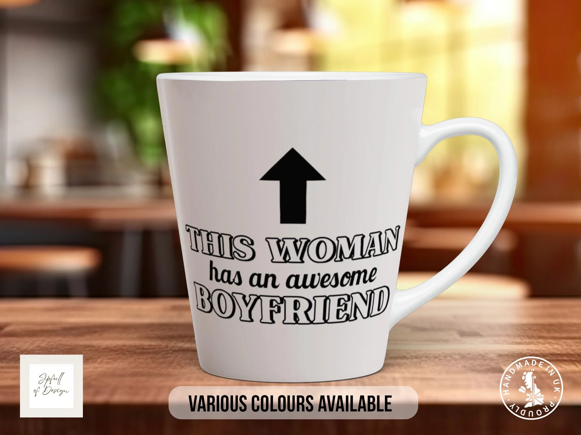 This Woman Has an Awesome Boyfriend Mug | Funny Valentine's Gift for Girlfriends 12oz Latte