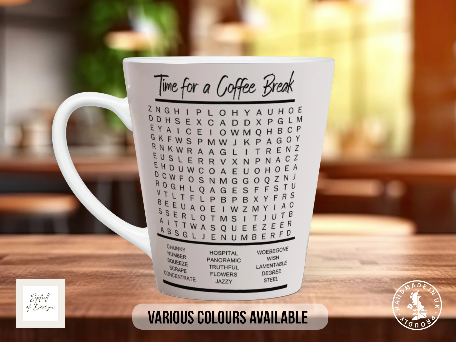 Time for a Coffee Break Word Search Mug | Funny Gift 12oz Latte
