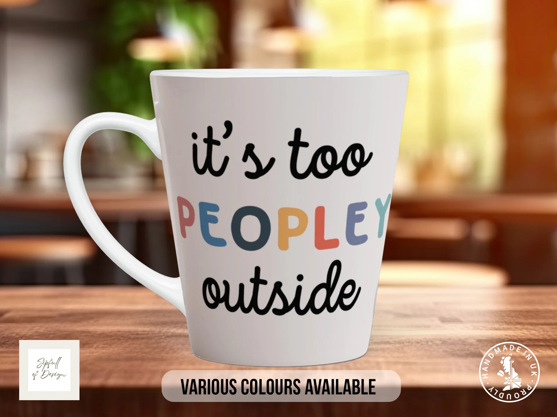 It's Too Peopley Outside Mug | Funny Introvert Gift 12oz Latte