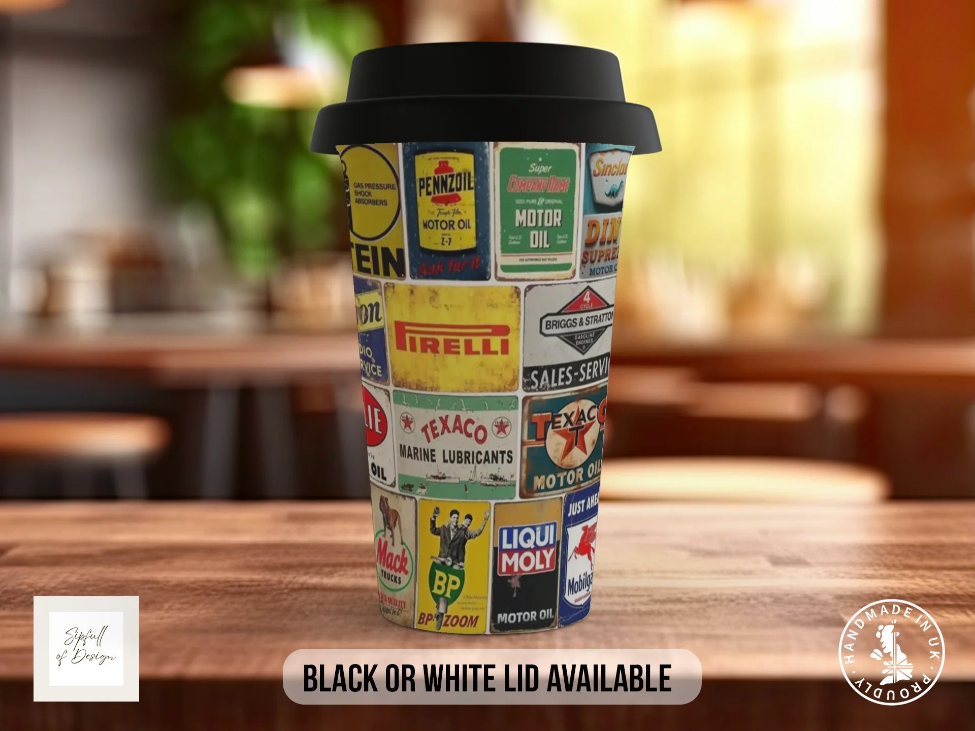 All Oils Vintage Mug | Retro Motor Oil Brands Garage Gift Travel Mug