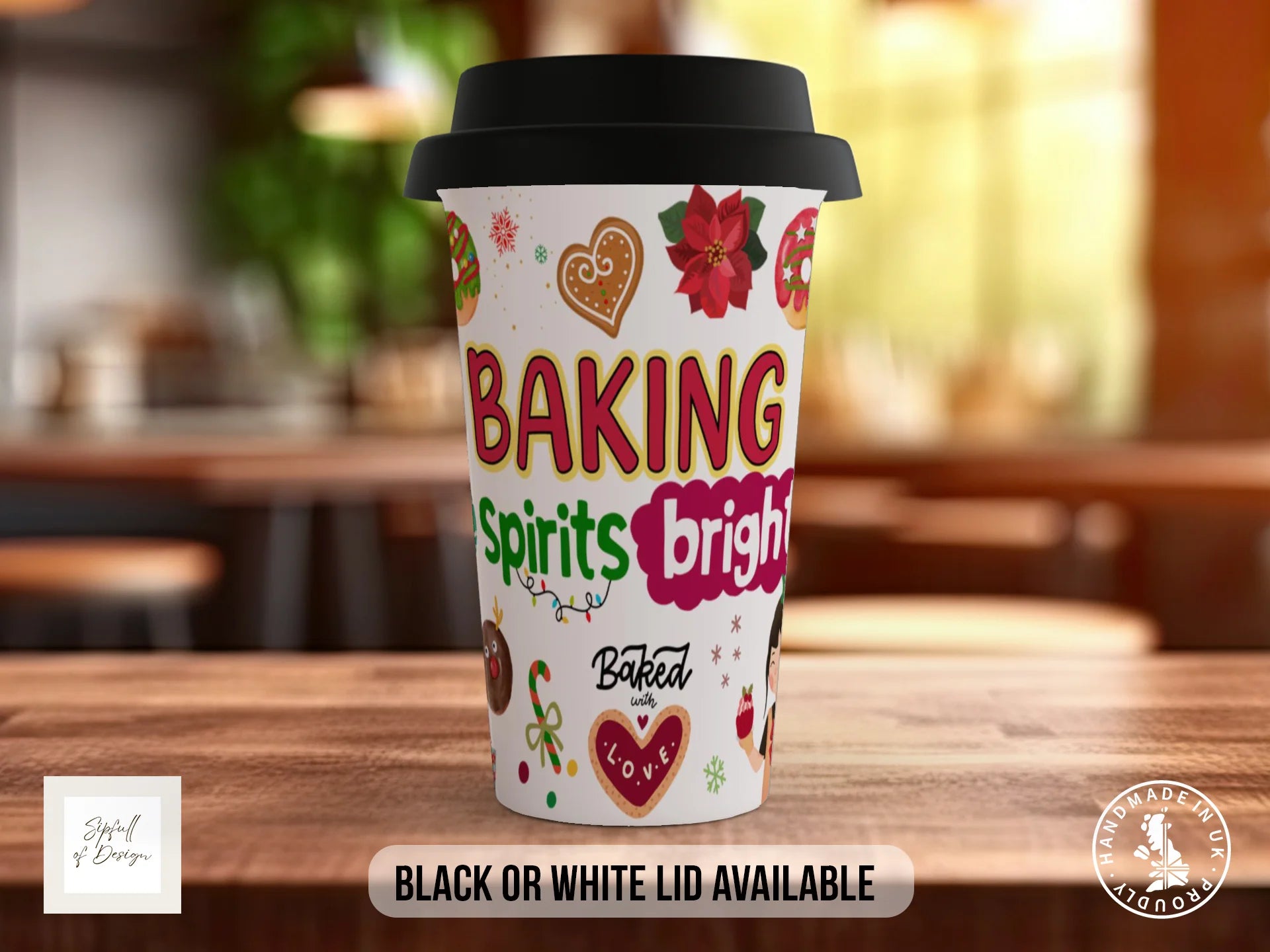 Baking Spirits Bright Mug | Festive Christmas Baking Gift Travel Mug