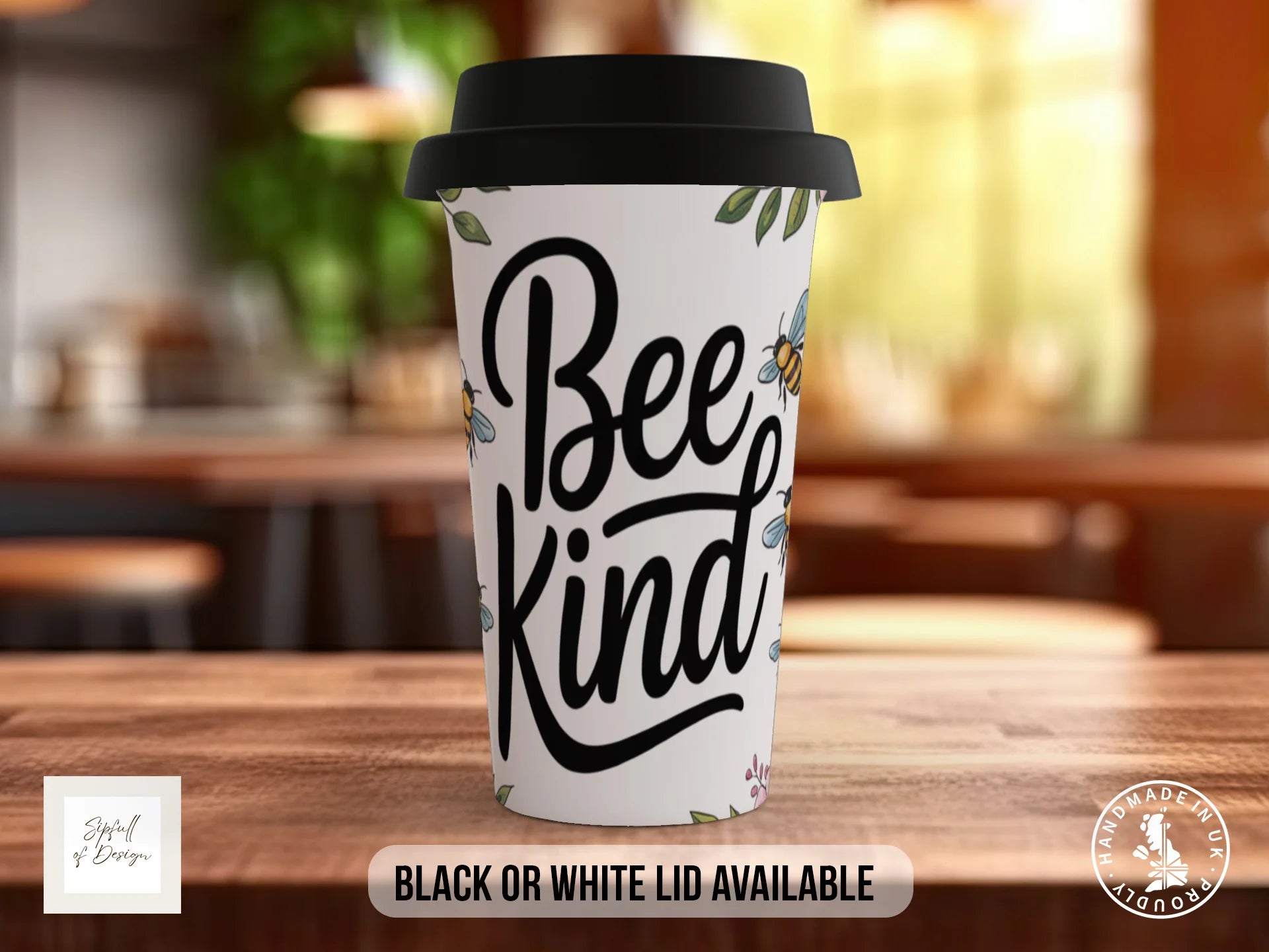Bee Kind Mug | Bee & Floral Gift for Nature Lovers Travel Mug