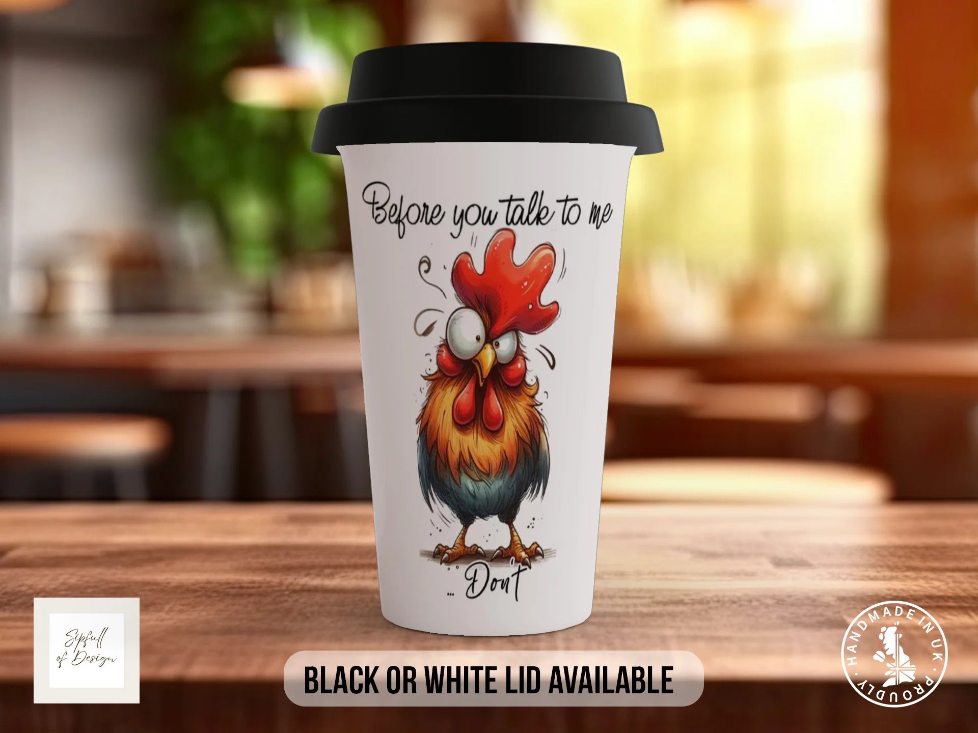 Before You Talk To Me... Don't Chicken Mug | Funny Grumpy Gift Travel Mug