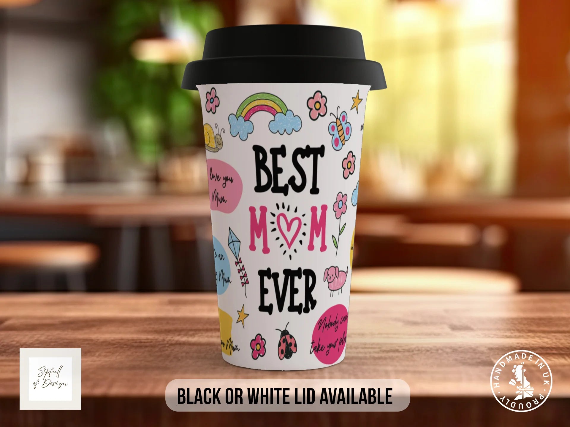 Best Mum Ever Doodle Mug | Colourful Mother's Day Gift Travel Mug