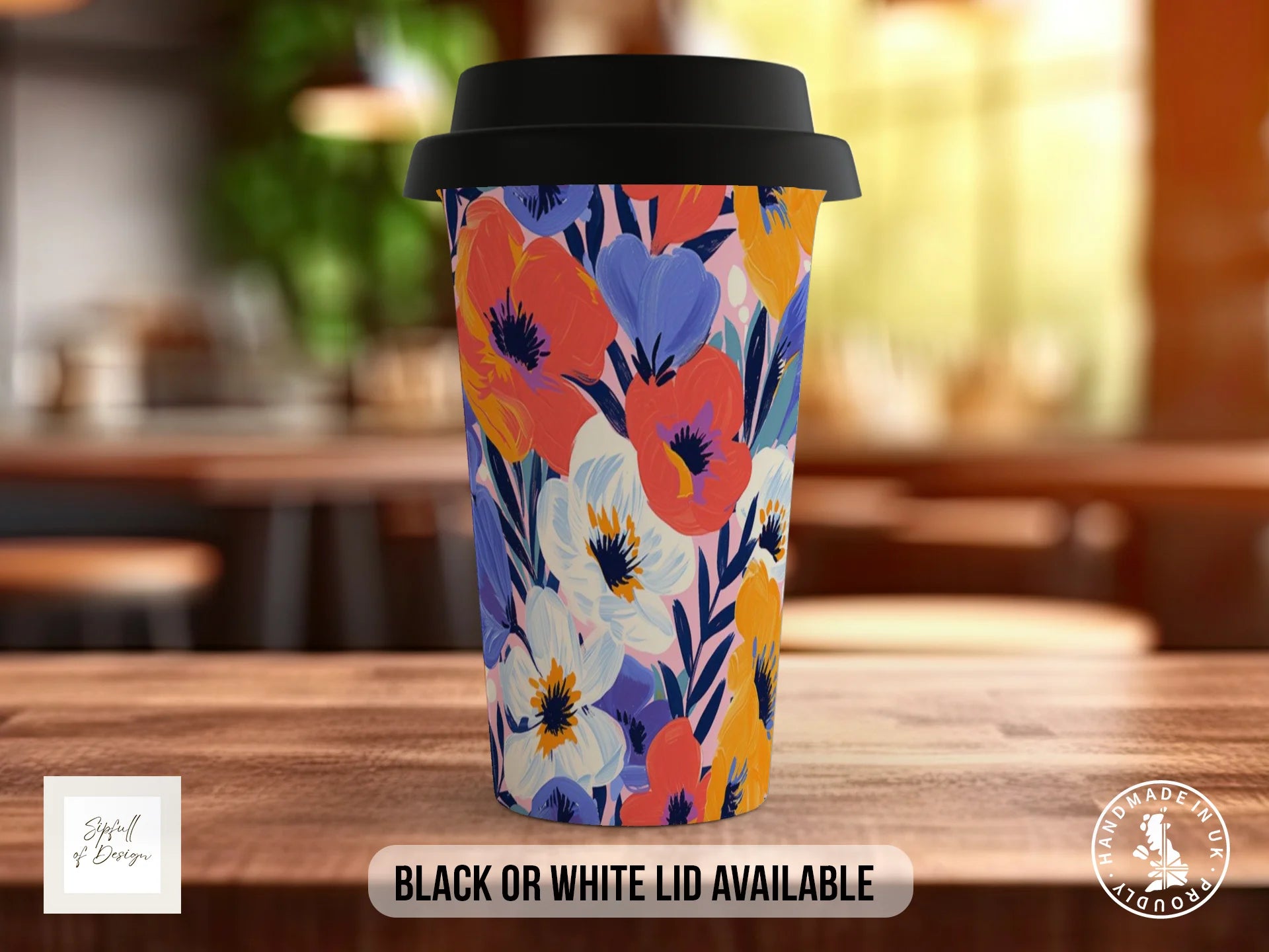 Birth Month Flowers Mug – February | Violet & Primrose Full-Wrap Design Travel Mug