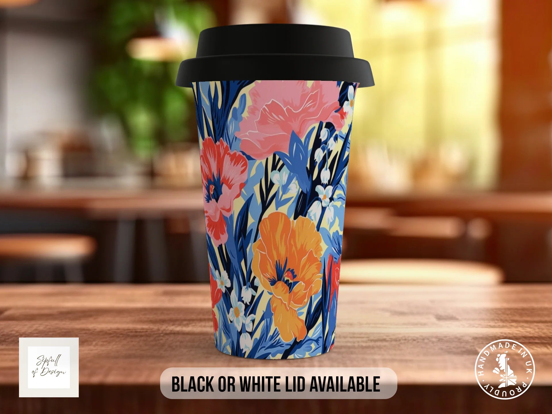 Birth Month Flowers Mug – January | Carnation & Snowdrop Full-Wrap Design Travel Mug