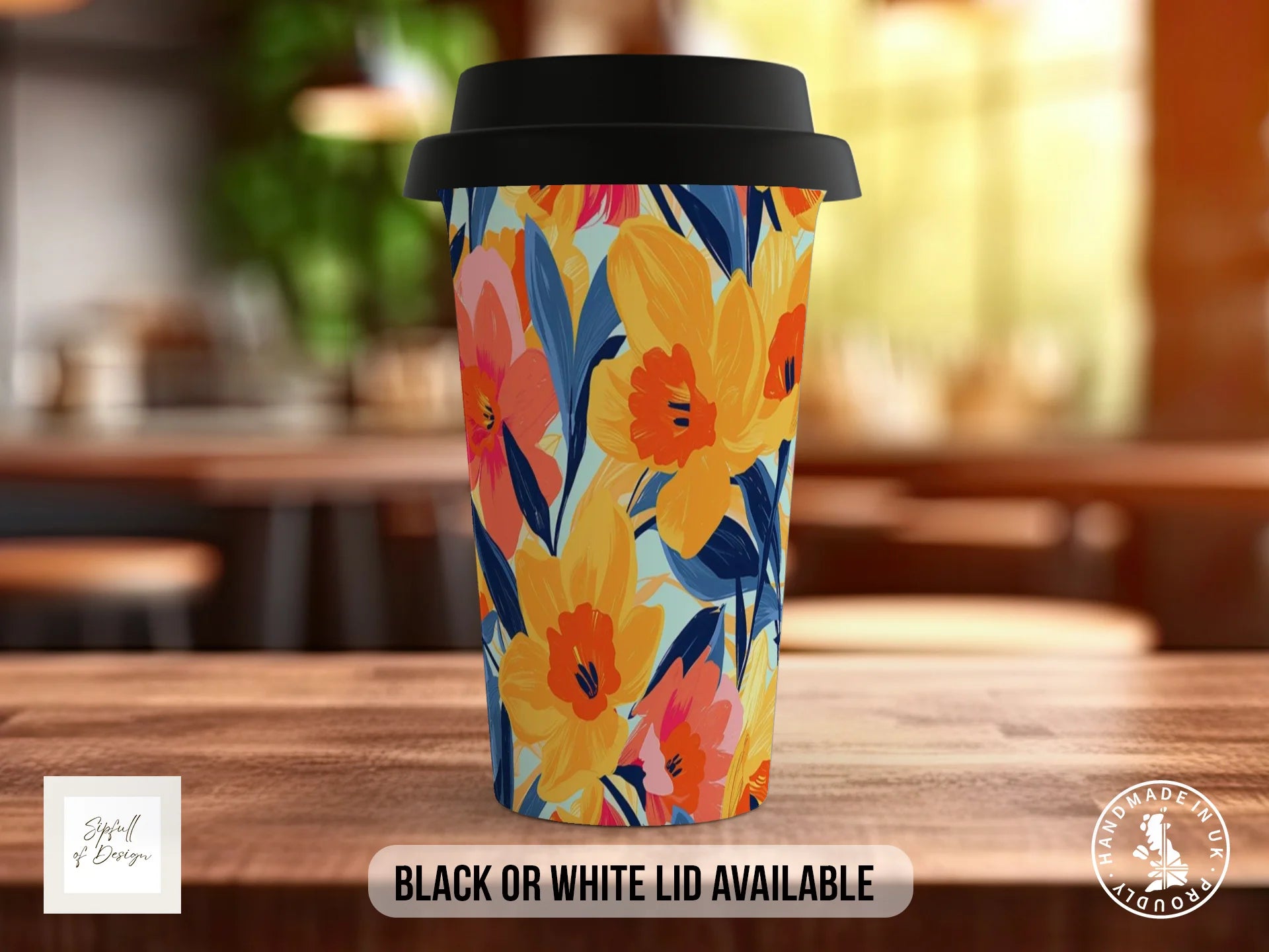 Birth Month Flowers Mug – March | Daffodil Full-Wrap Design Travel Mug