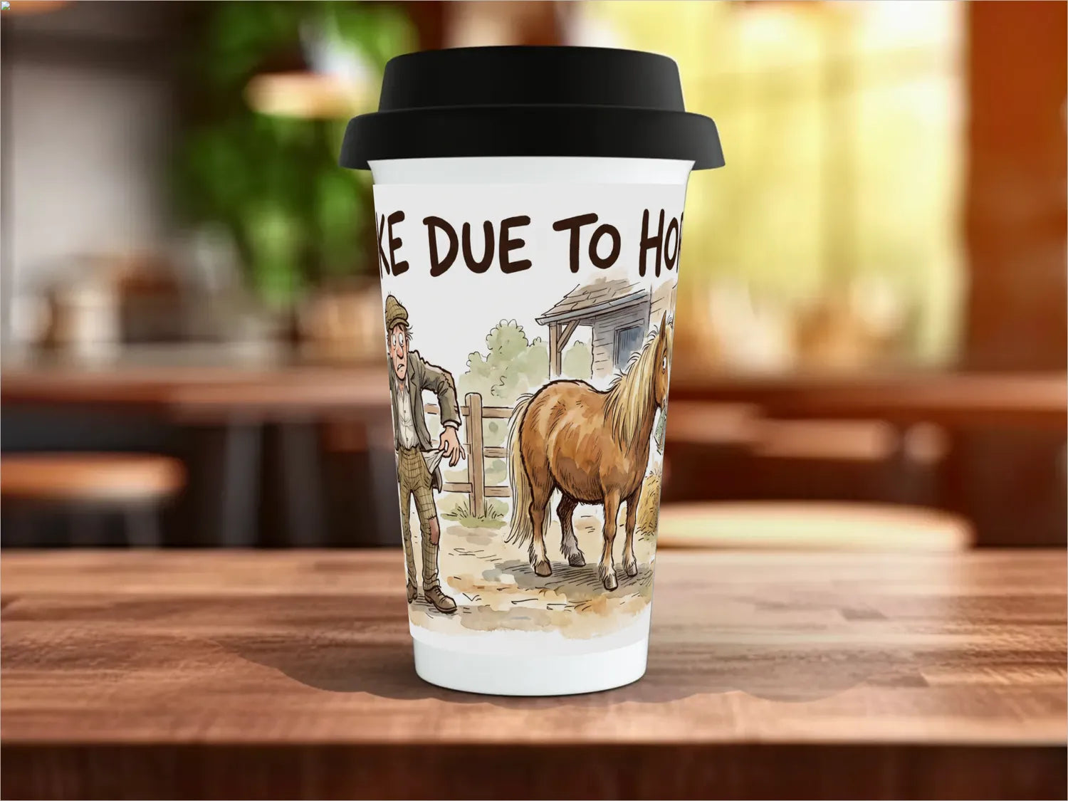 Broke Due to Horses Mug | Funny Horse Owner Gift Travel Mug