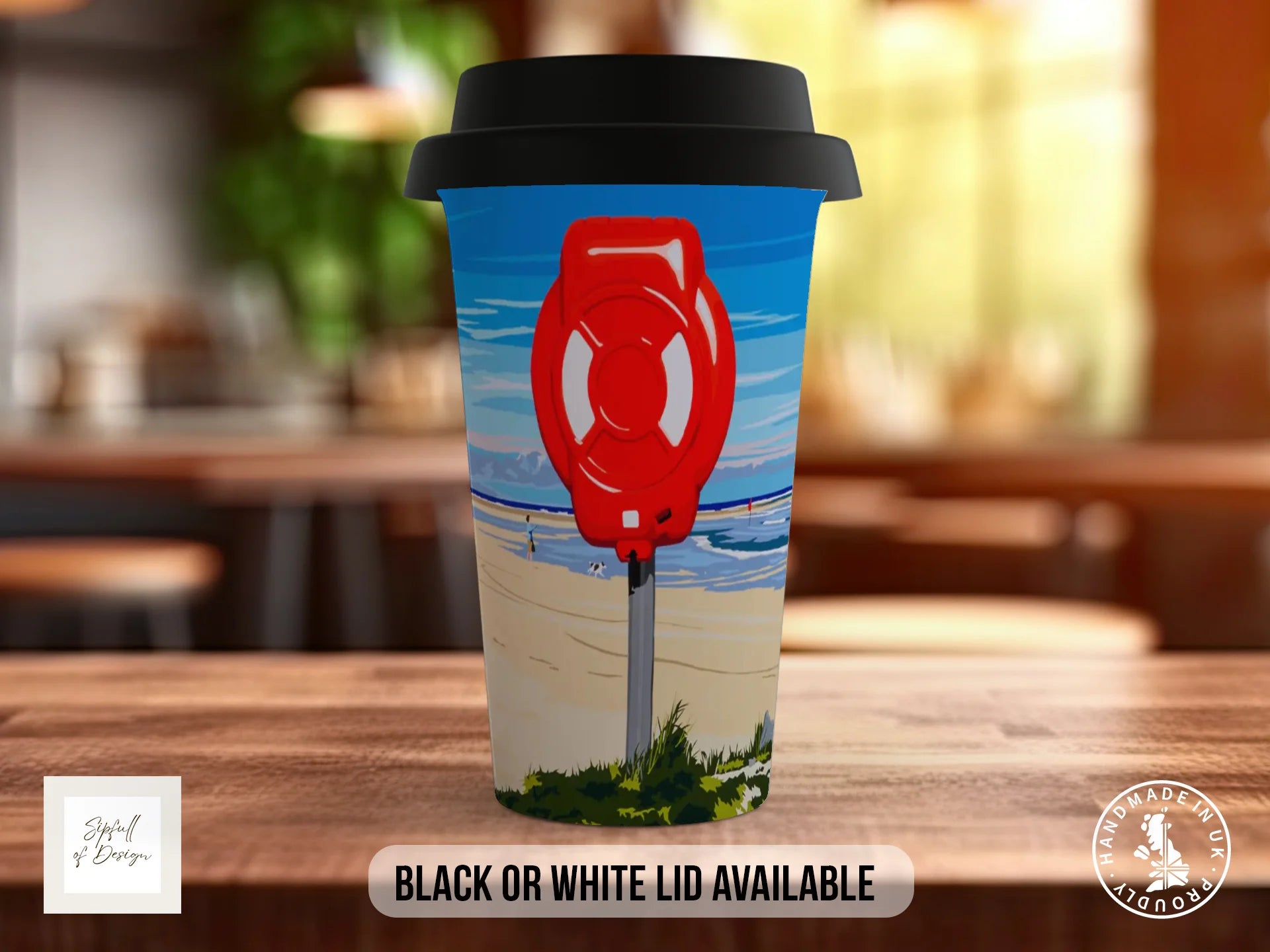 Carbis Bay Mug | Joel Clark Signature Art | British Seaside Series Travel Mug