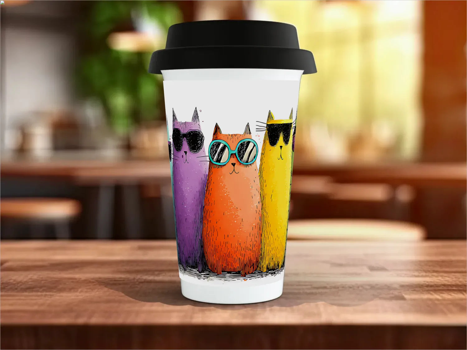 Cats in Sunglasses Mug | Cool Cat Lover Gift Travel Mug