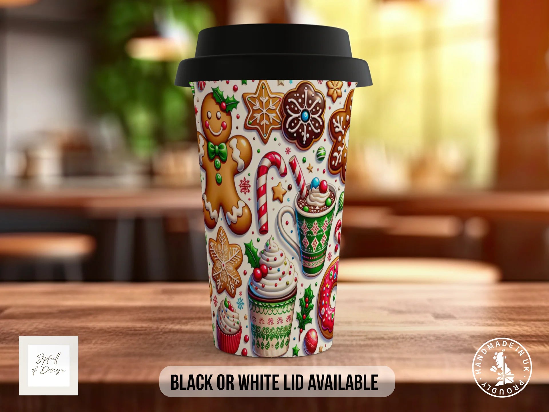 Christmas Gingerbread Mug | Festive Christmas Gift Travel Mug
