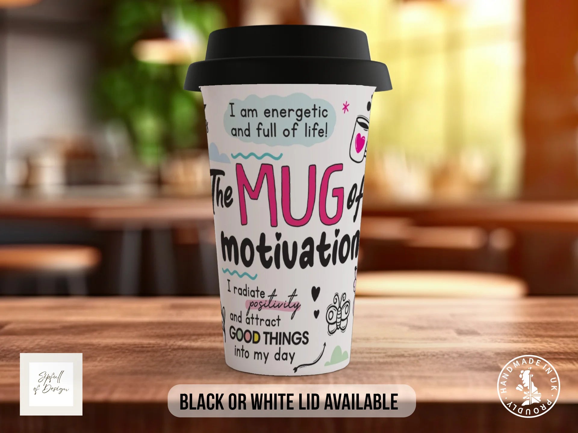 The Mug of Motivation | Text-Led Motivational Gift Mug Travel Mug
