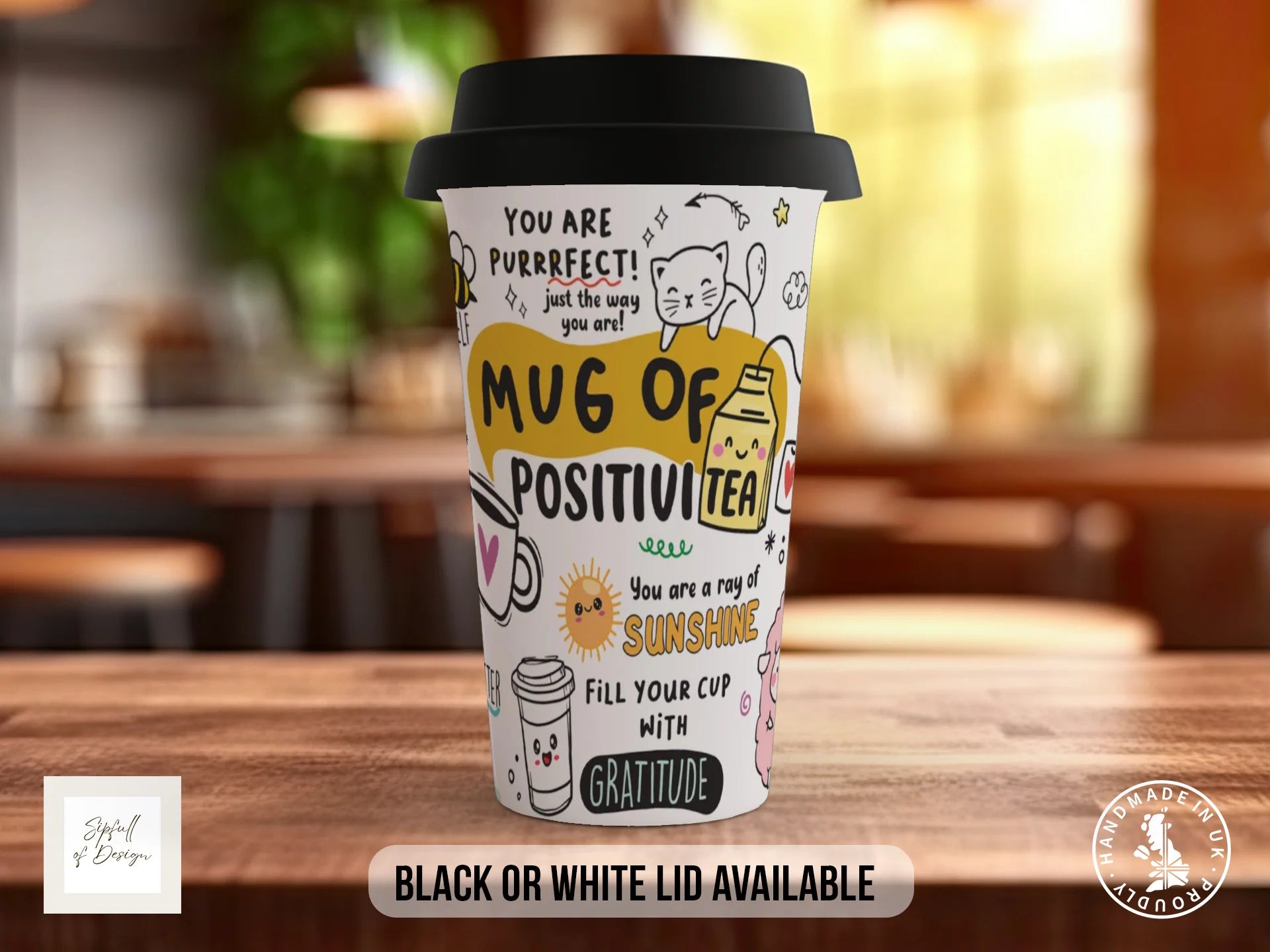 Mug of Positivi-Tea | Uplifting Affirmations Gift Travel Mug