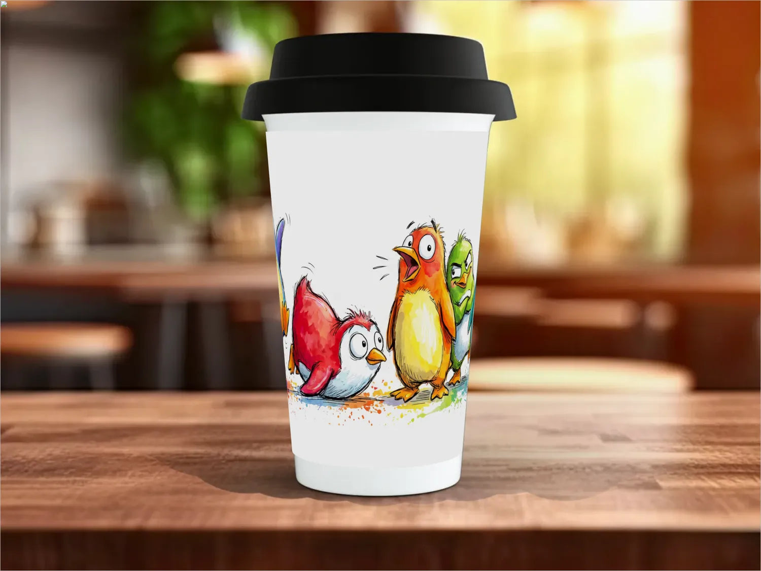Colourful Penguins Mug | Funny Penguin Lover Gift Travel Mug