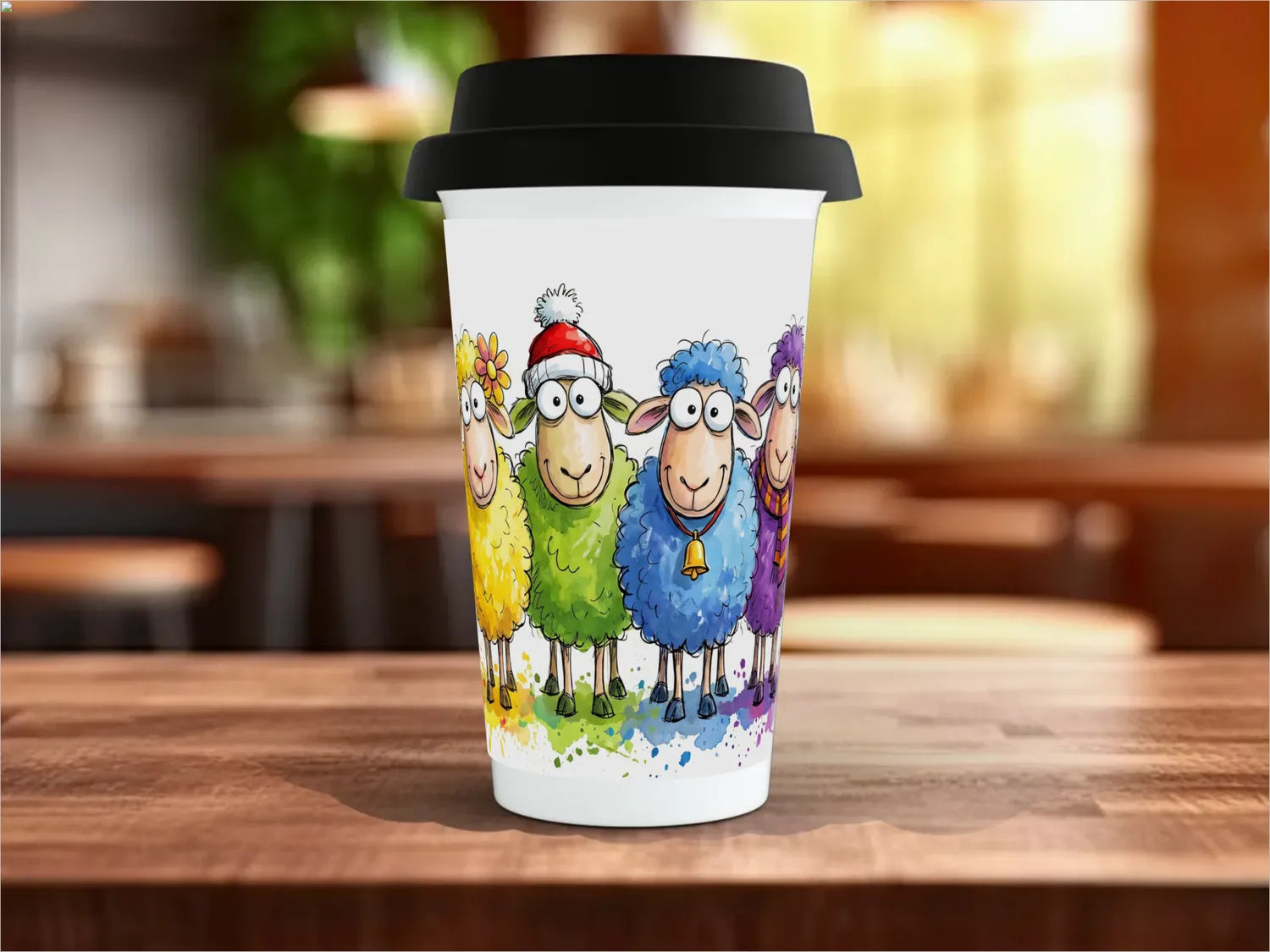 Colourful Sheep Mug | Funny Sheep Lover Gift Travel Mug