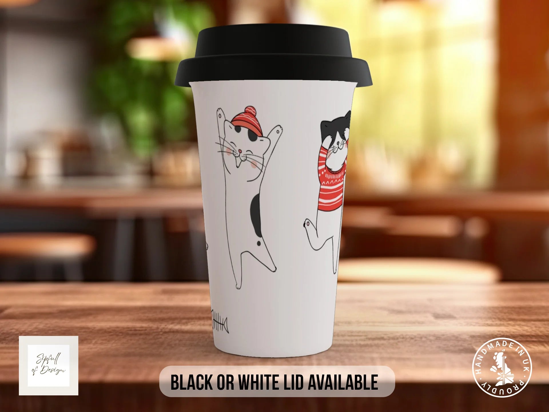Dancing Cats Mug | Joyful Cat Lover Gift Travel Mug