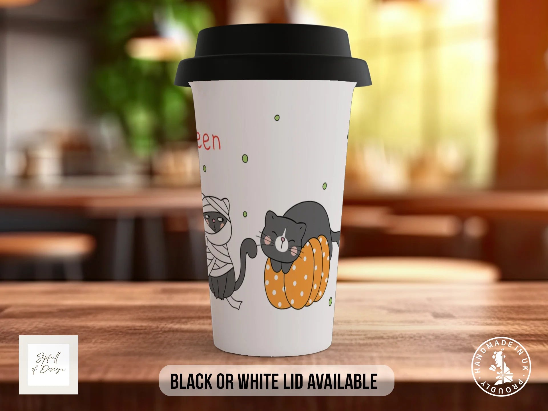 Halloween Cat Mug | Spooky Cat Lover Gift Travel Mug