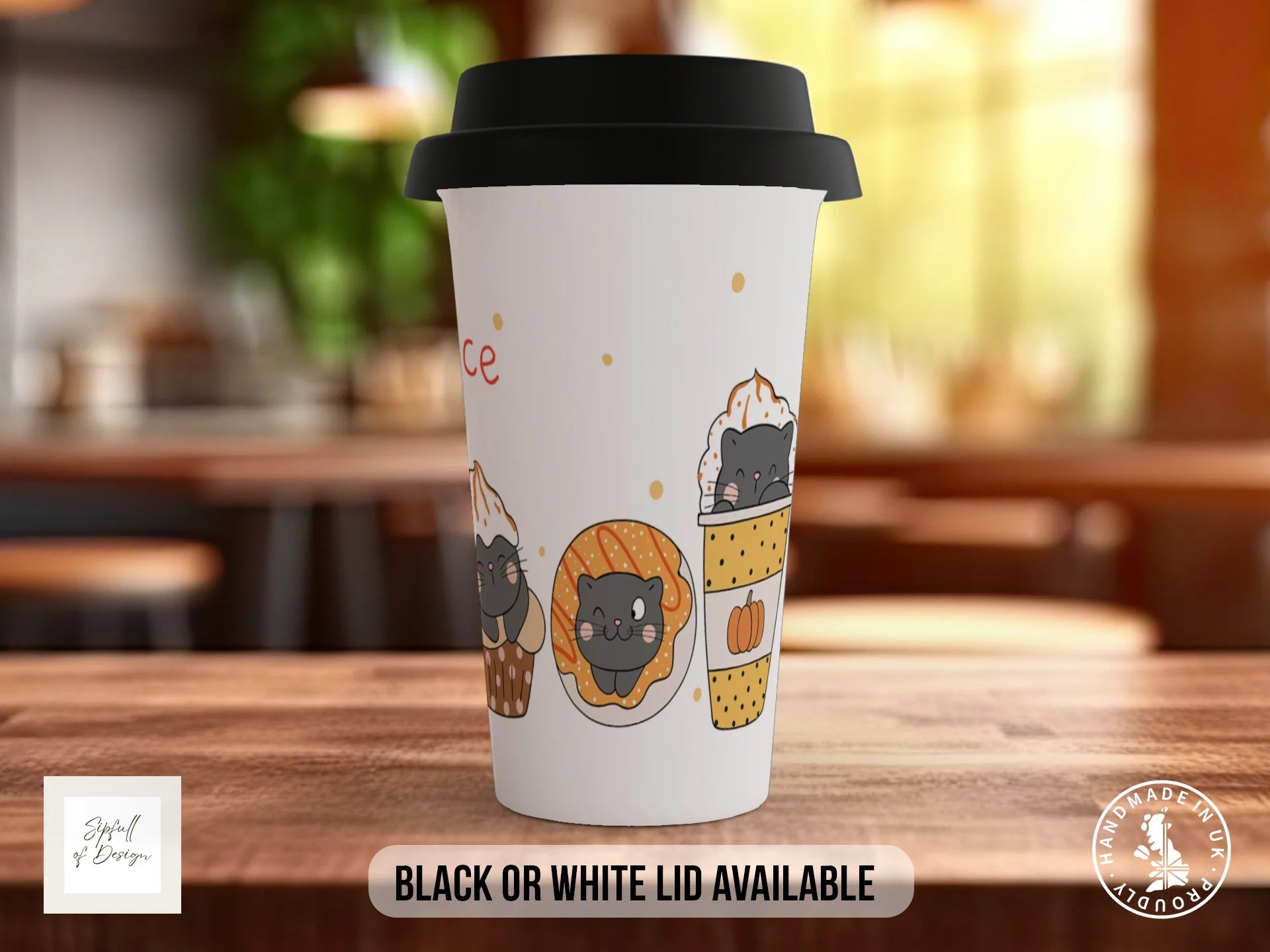 Pumpkin Spice Latte Cats Mug | Autumn Cat Lover Gift Travel Mug