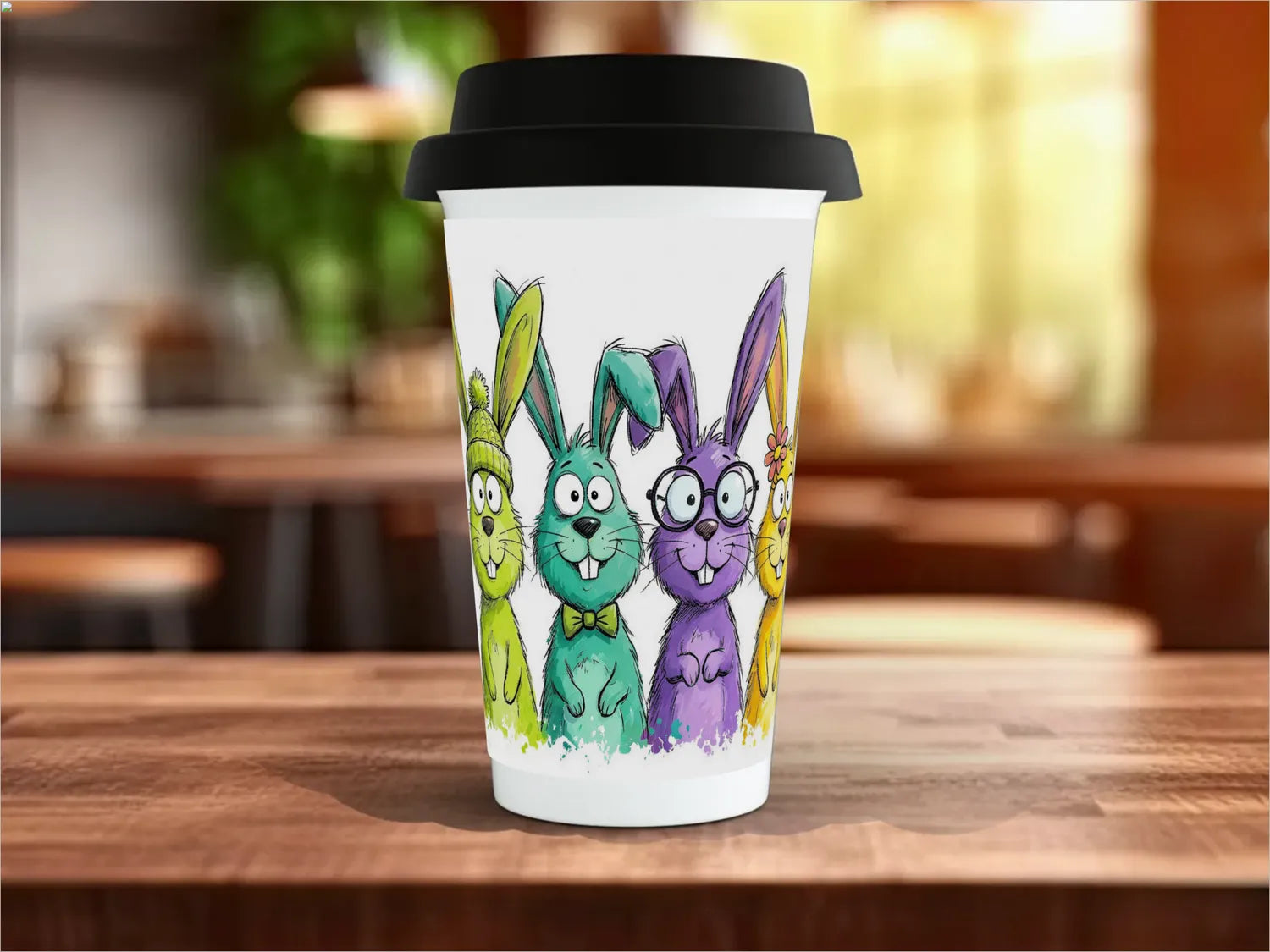 Cute Rabbits Mug | Funny Rabbit Lover Gift Travel Mug