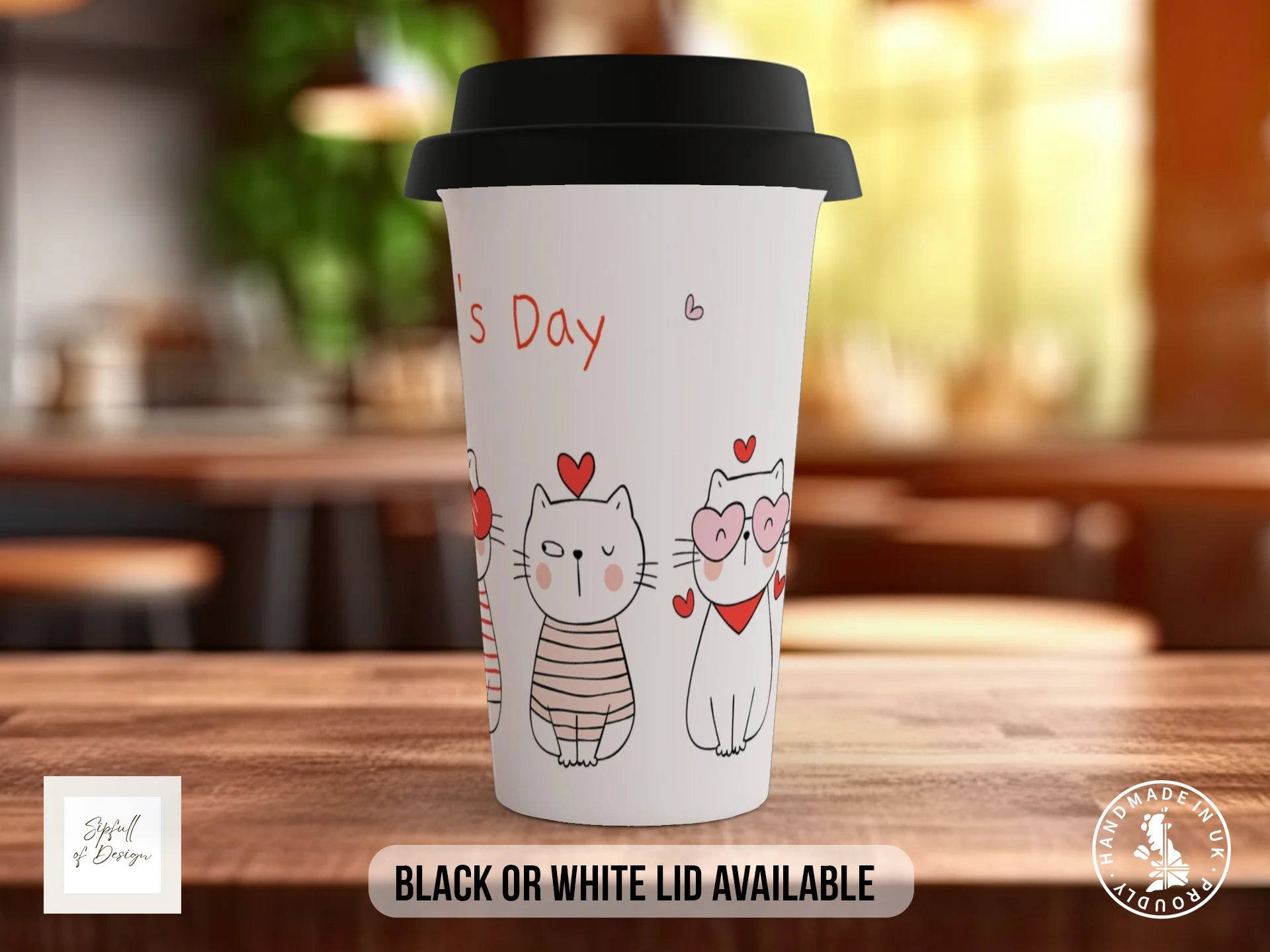 Valentine Cats Mug | Cute Cat Lover Gift Travel Mug