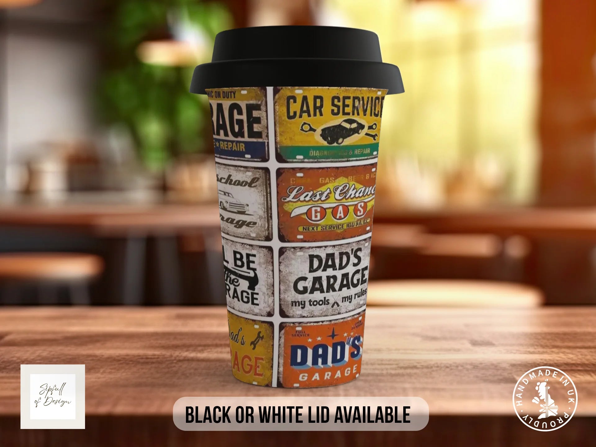 Dad's Garage Mug | Vintage Mechanic Workshop Gift for Dads Travel Mug