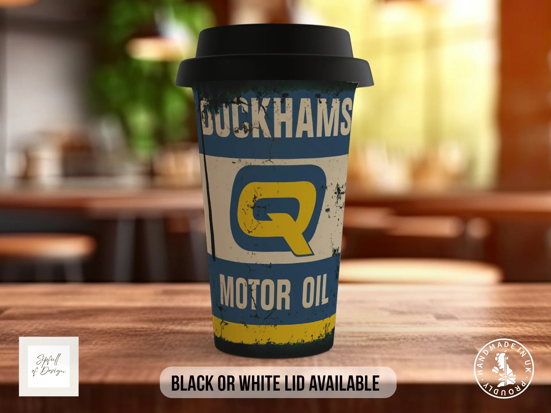 Duckhams Q Motor Oil Mug | Retro Racing Mug for Car Lovers Travel Mug